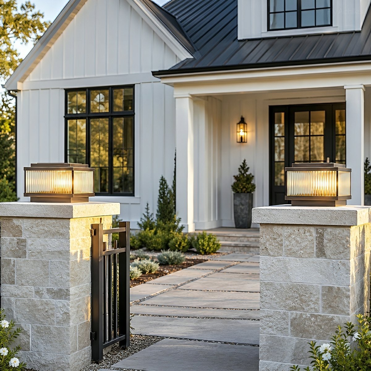Waterproof Vintage Copper Square LED Outdoor Post Lights - Flyachilles