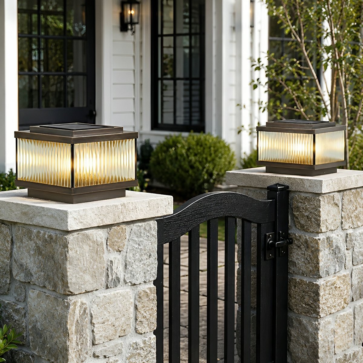 Waterproof Vintage Copper Square LED Outdoor Post Lights - Flyachilles