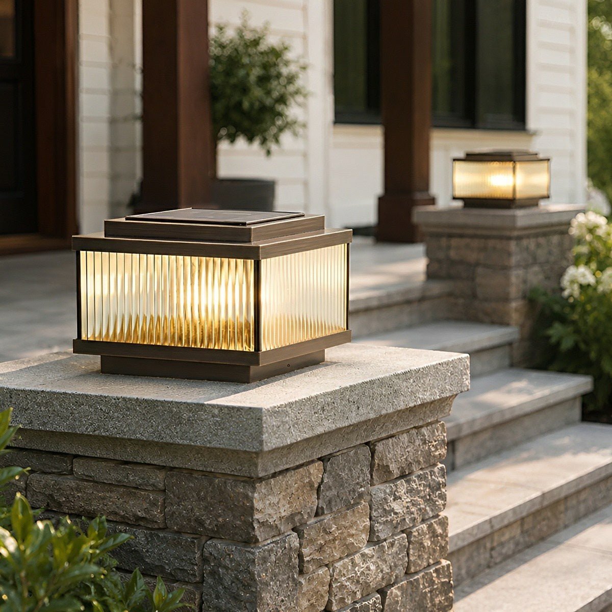 Waterproof Vintage Copper Square LED Outdoor Post Lights - Flyachilles
