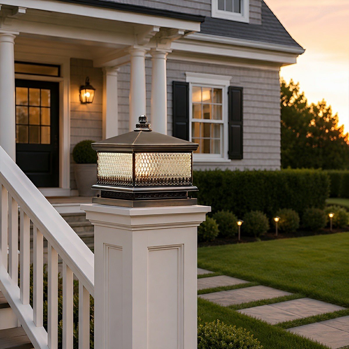 Waterproof Vintage Copper Tower LED Outdoor Post Lights - Flyachilles