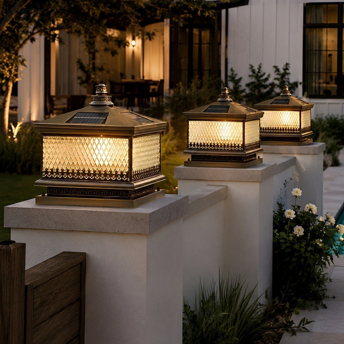 Waterproof Vintage Copper Tower LED Outdoor Post Lights - Flyachilles