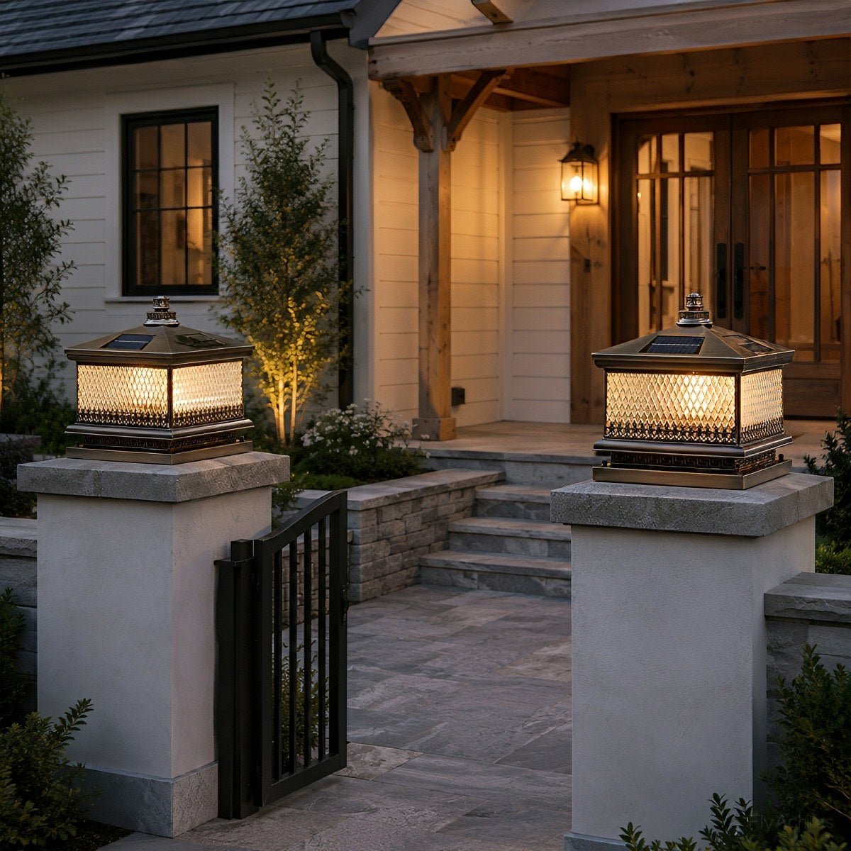Waterproof Vintage Copper Tower LED Outdoor Post Lights - Flyachilles
