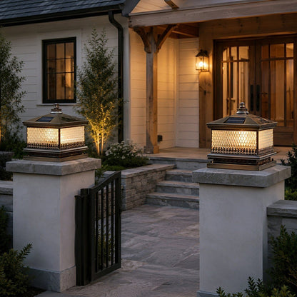 Waterproof Vintage Copper Tower LED Outdoor Post Lights - Flyachilles