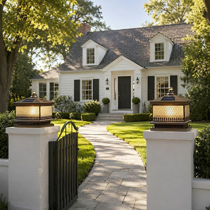Waterproof Vintage Copper Tower LED Outdoor Post Lights - Flyachilles