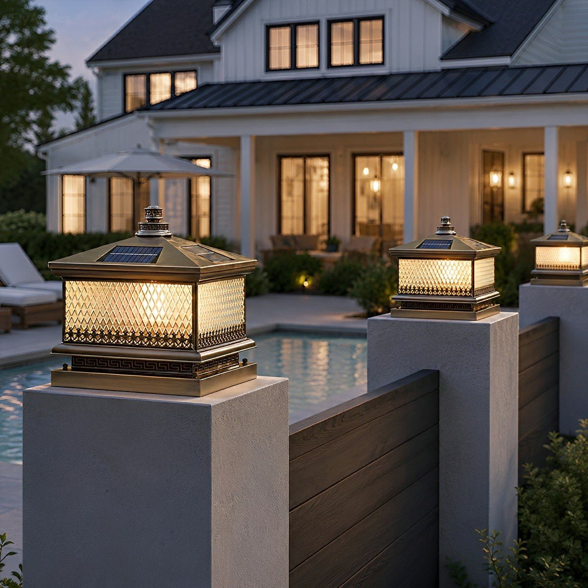 Waterproof Vintage Copper Tower LED Outdoor Post Lights - Flyachilles