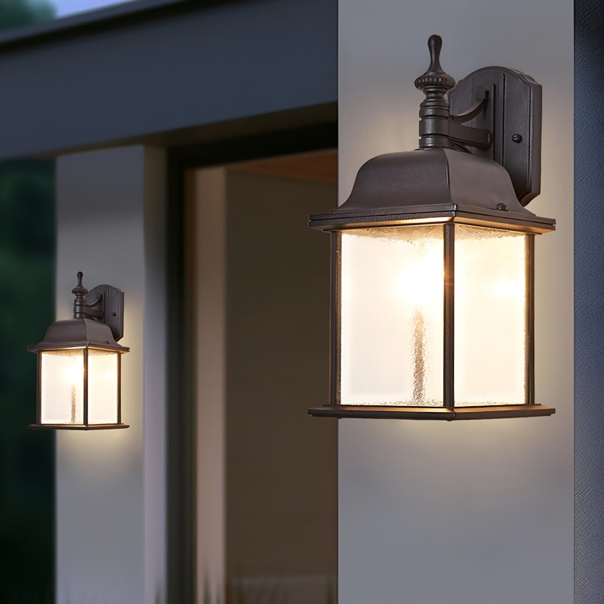 Waterproof Vintage Farmhouse Lantern Outdoor LED Porch Wall Lights - Flyachilles