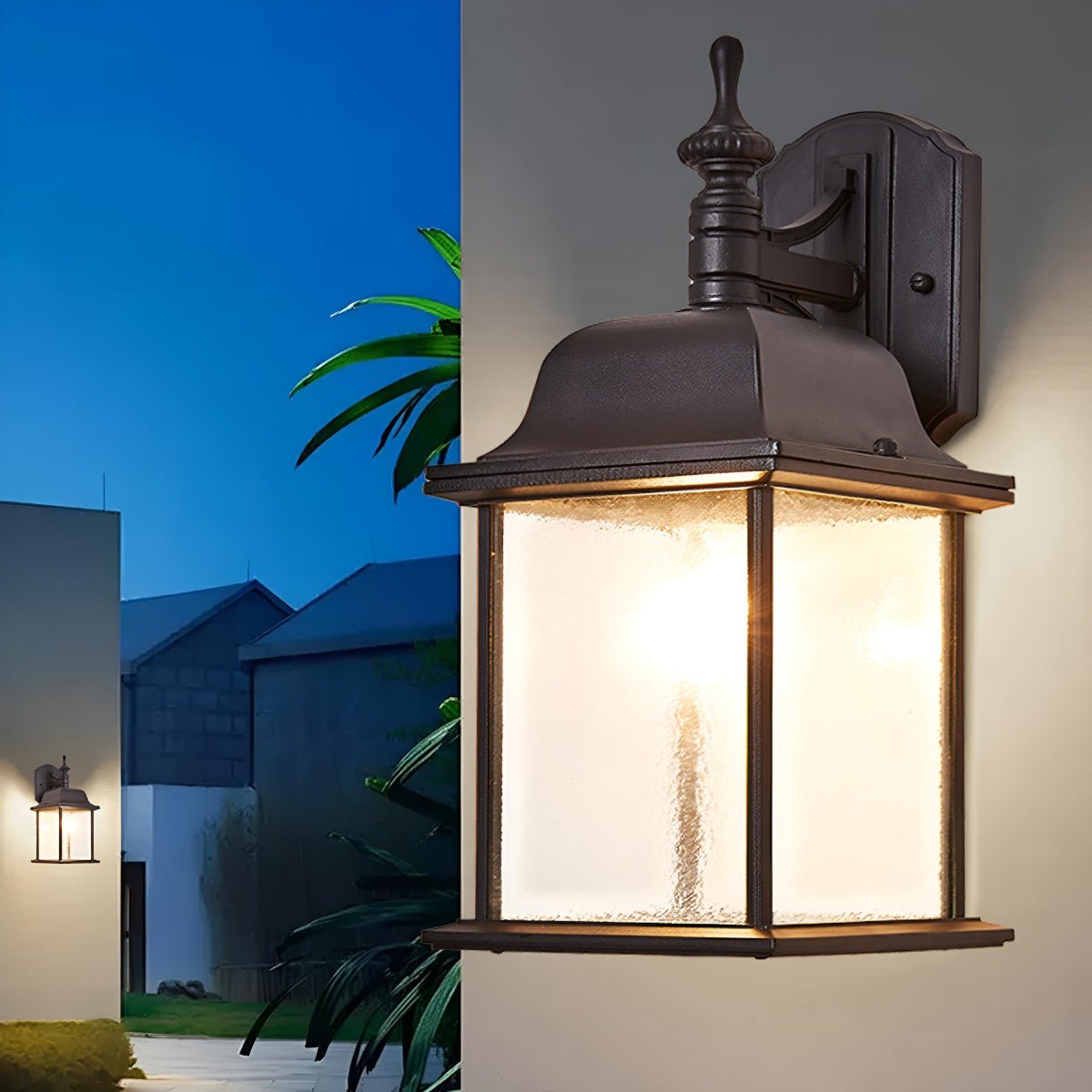 Waterproof Vintage Farmhouse Lantern Outdoor LED Porch Wall Lights - Flyachilles
