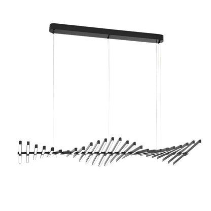 Waves Fishbone Fish Skeleton Strip Stepless Dimming LED Nordic Chandelier Pendant Light - Flyachilles