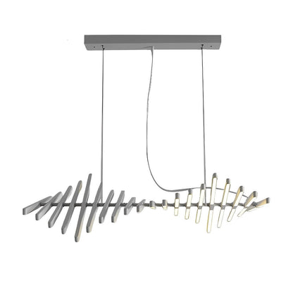 Waves Fishbone Fish Skeleton Strip Stepless Dimming LED Nordic Chandelier Pendant Light - Flyachilles