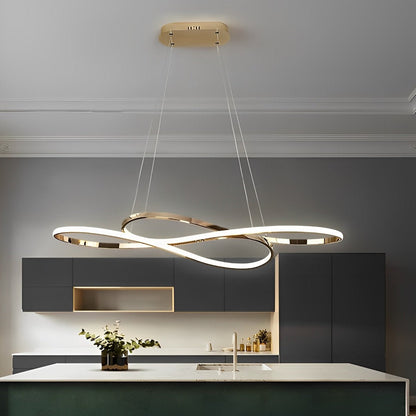 Wavy Double 8 - shaped LED Stepless Dimming Modern Minimalist Chandelier - Flyachilles