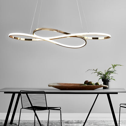 Wavy Double 8 - shaped LED Stepless Dimming Modern Minimalist Chandelier - Flyachilles