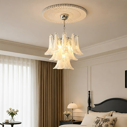 White Luxury Feather Glass Chandelier Light - Flyachilles
