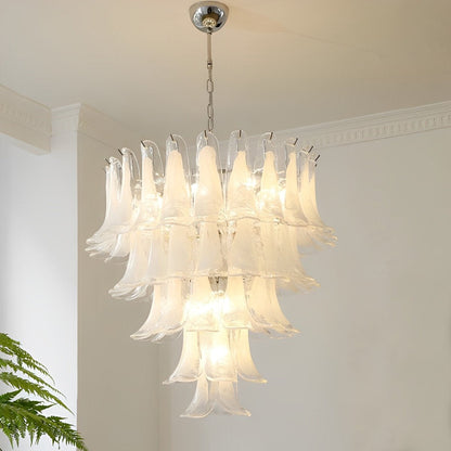 White Luxury Glass Feather Chandelier Light - Flyachilles