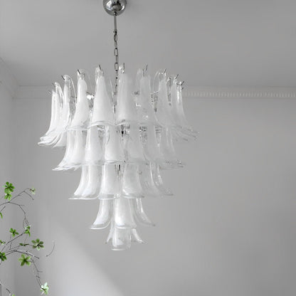 White Luxury Glass Feather Chandelier Light - Flyachilles