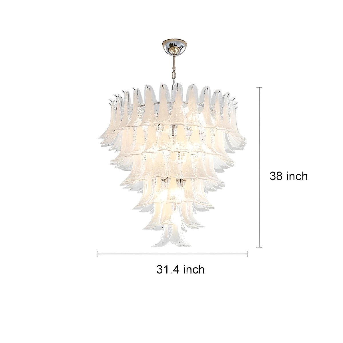 White Luxury Glass Feather Chandelier Light - Flyachilles