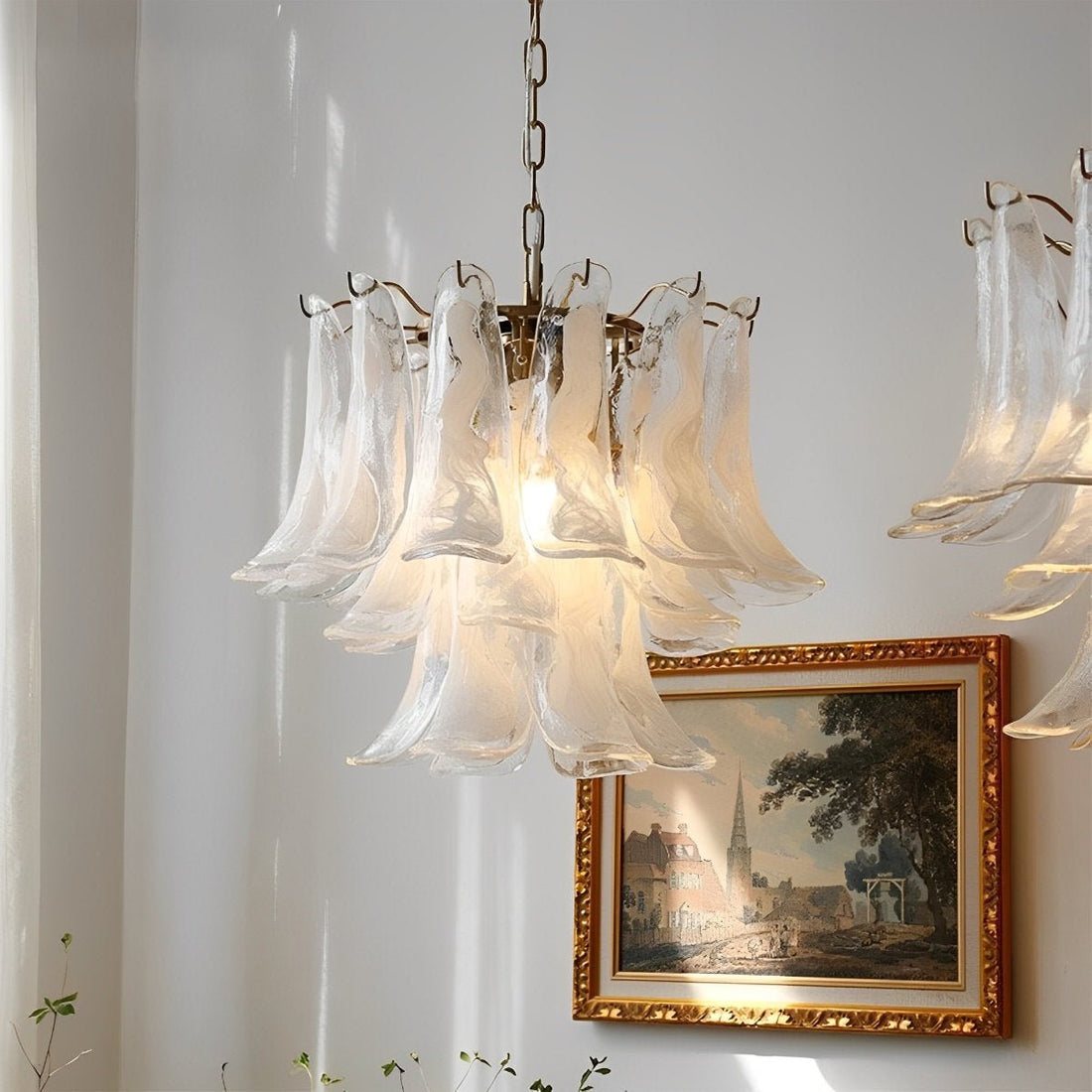 White Luxury Glass Feather Chandelier Light - Flyachilles