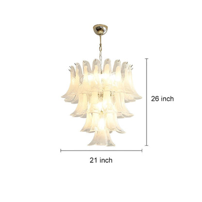 White Luxury Glass Feather Chandelier Light - Flyachilles