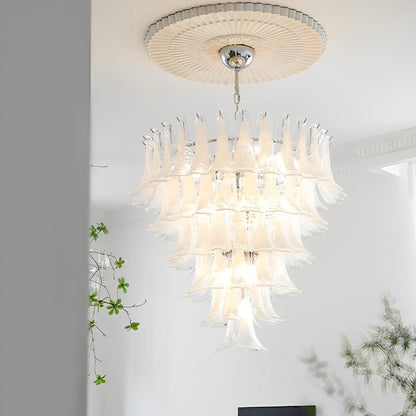 White Luxury Glass Feather Chandelier Light - Flyachilles