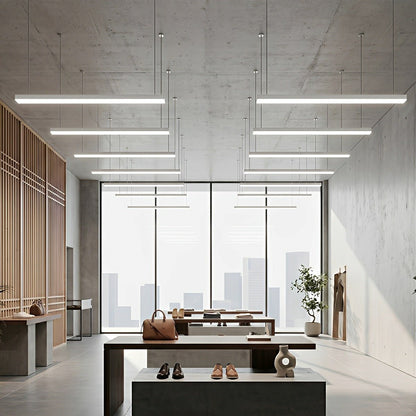 White Rectangle Strip LED Modern Recessed Hanging Linear Light - Flyachilles