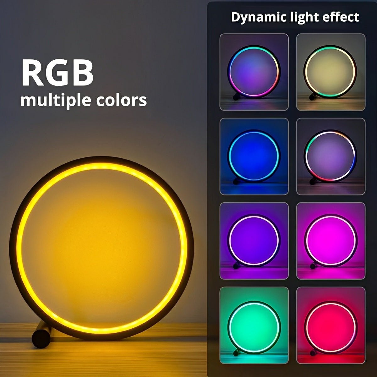 WIFI RGB Dimming Ring - Round Dynamic Ambient Night Lights Table Lamp - Flyachilles