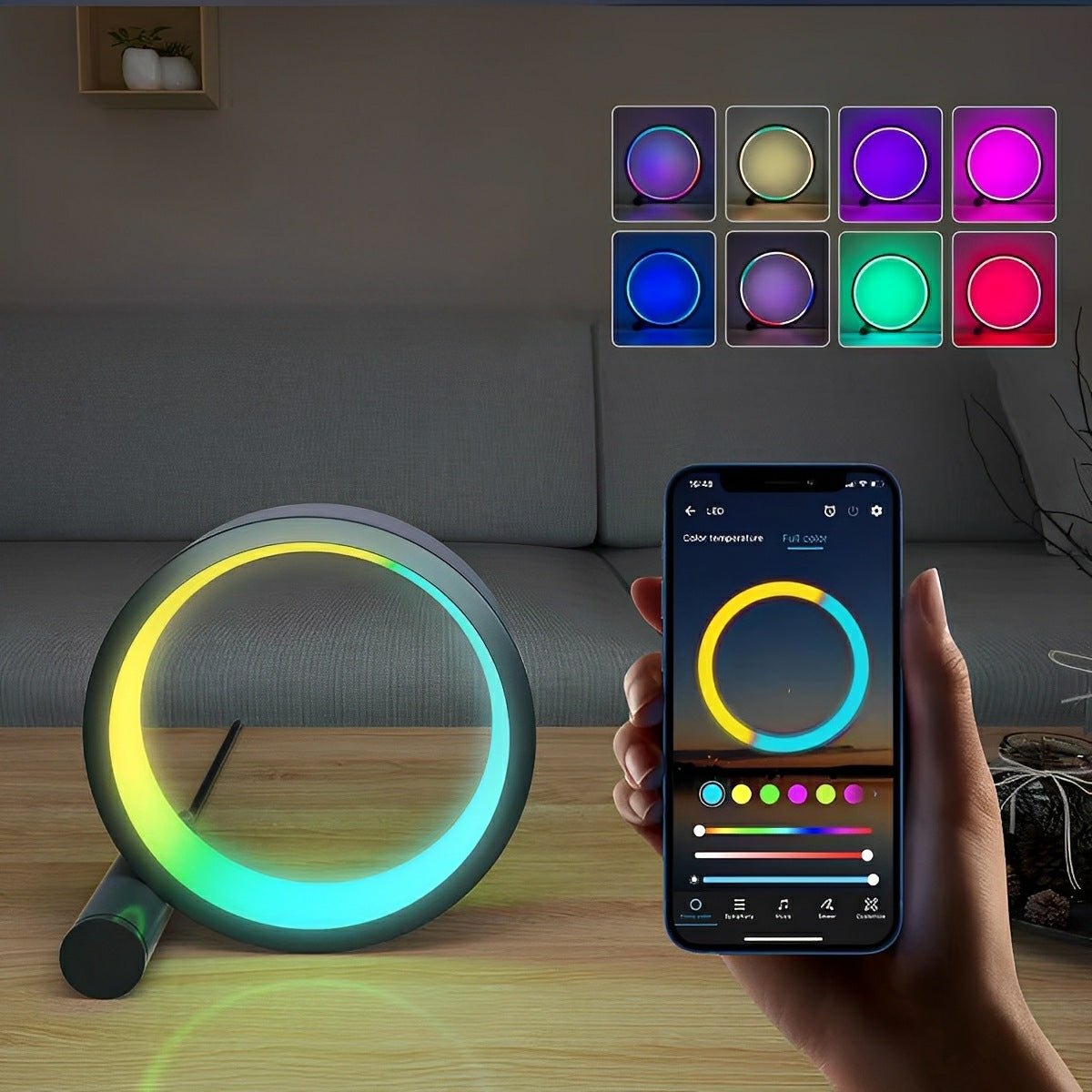 WIFI RGB Dimming Ring - Round Dynamic Ambient Night Lights Table Lamp - Flyachilles