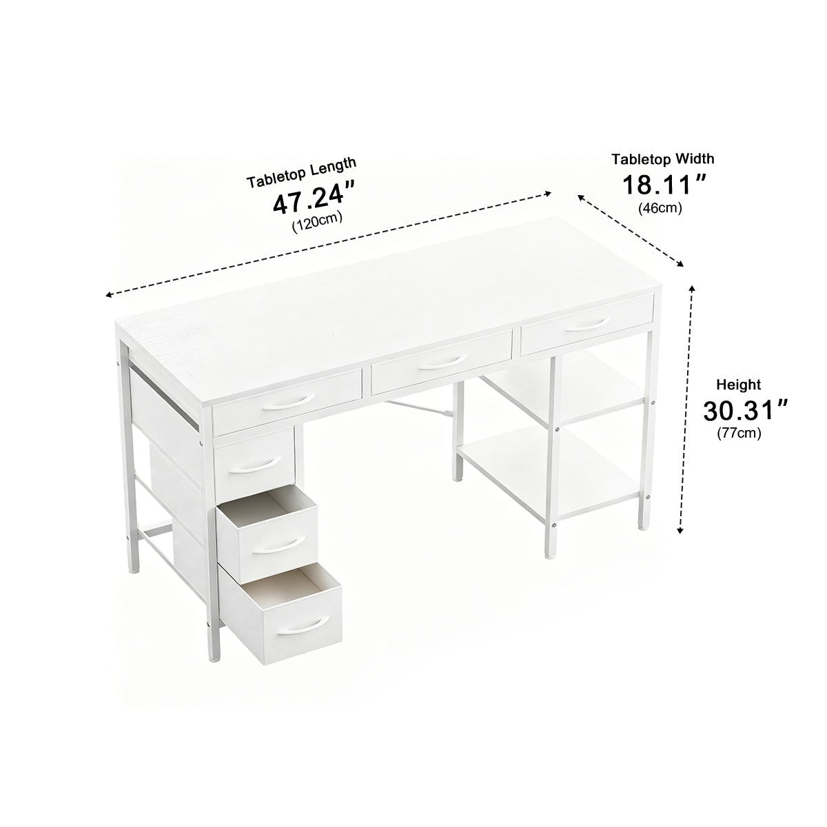 Wood Desk Office With Drawers - Flyachilles