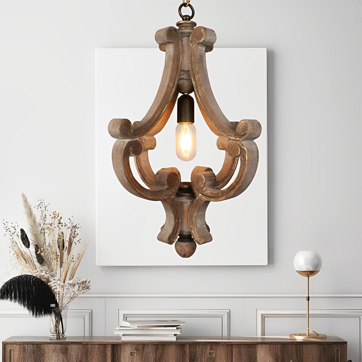 Wood Vintage Rustic Industrial Pendant Light - Flyachilles