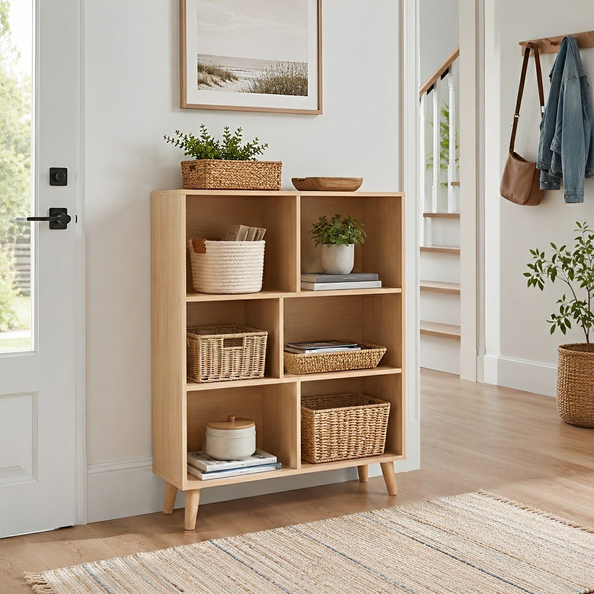 Wooden Cubic Bookshelf 3 - Layer Cabinet Storage Shelf - Flyachilles