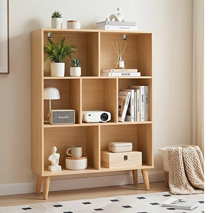 Wooden Cubic Bookshelf 3 - Layer Cabinet Storage Shelf - Flyachilles